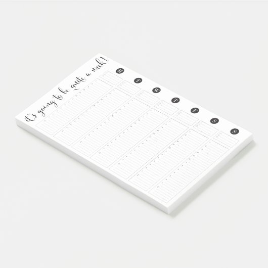 Wekelijkse Planner Sticky Pad met Uur Uitsplitsing Post-it® Notes (Schuin)