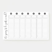 Wekelijkse Planner Sticky Pad met Uur Uitsplitsing Post-it® Notes (Voorkant)