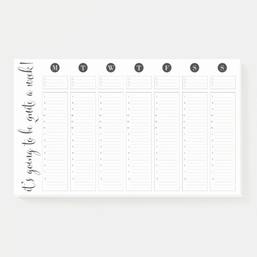 Wekelijkse Planner Sticky Pad met Uur Uitsplitsing Post-it® Notes (Voorkant)