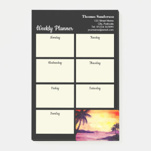 Wekelijkse Planner Sunset in Tropics Painting Post-it® Notes