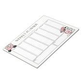 Wekelijkse Planner Tea Teacup and Flowers Notitieb Notitieblok (Schuin)