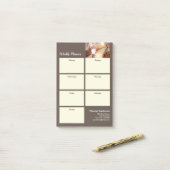 Wekelijkse planner Vader-dochter wandeling Herfstp Post-it® Notes (Op bureau)