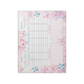 Wekelijkse Planner Vlinder Roze Paarse Bloemen Naa Notitieblok (Linkerzijde)