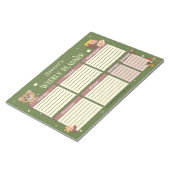 Wekelijkse planner voor kinderen met beer notitieblok (Schuin)