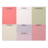 Wekelijkse planner voor kleurblok notitieblok (Voorkant)