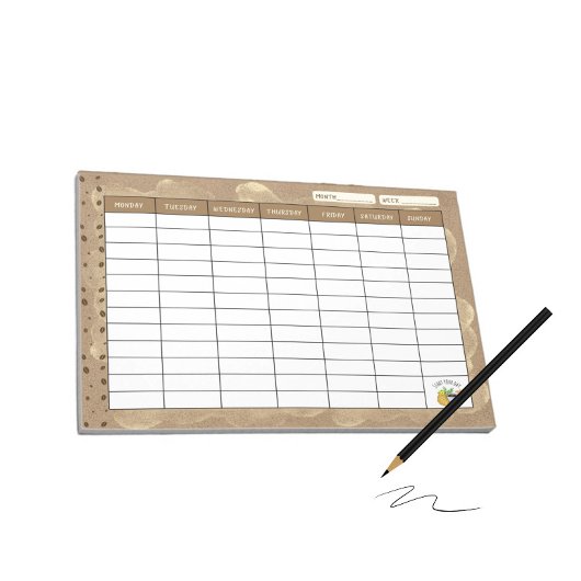 Wekelijkse planner voor koffieliefhebbers notitieblok