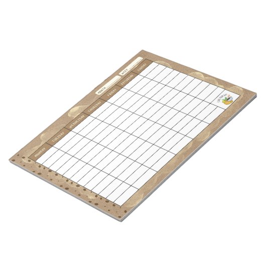 Wekelijkse planner voor koffieliefhebbers notitieblok (Schuin)