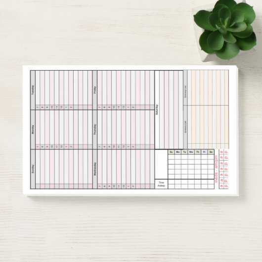 Wekelijkse Planner w/ Mini-Maand, Slaap & de Track Post-it® Notes (Kantoor)