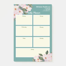 Wekelijkse Planner Waterverf Roze Roses Ballerina