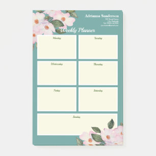 Wekelijkse Planner Waterverf Roze Roses Ballerina Post-it® Notes