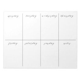 Wekelijkse planning Blanco agenda Notitieblok