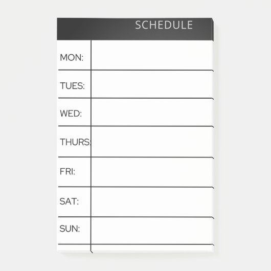 Wekelijkse Planning Tracker Post it notities Post-it® Notes (Voorkant)