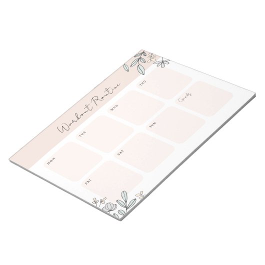 wekelijkse planning voor werkoutine notitieblok (Schuin)