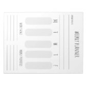 wekelijkse planningsnotitie notitieblok (Voorkant)