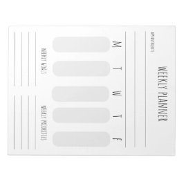 wekelijkse planningsnotitie notitieblok