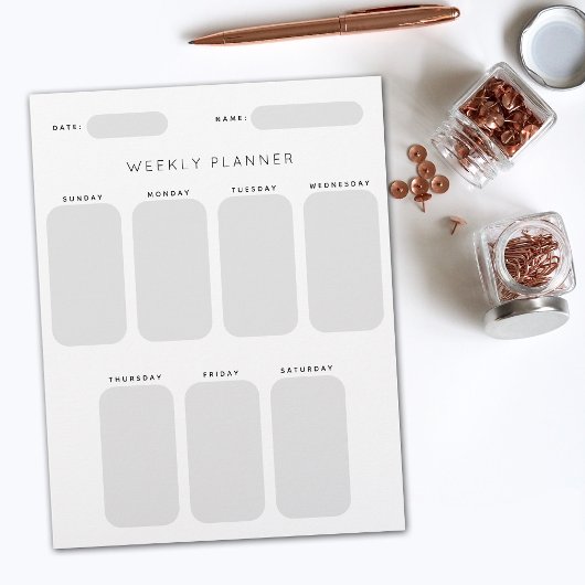 Wekelijkse planningsorganisatie voor Kantoor Briefhoofd