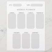 Wekelijkse planningsorganisatie voor Kantoor Briefhoofd (Voorkant)