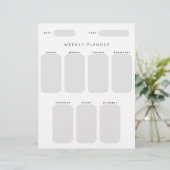 Wekelijkse planningsorganisatie voor Kantoor Briefhoofd (Staand voorkant)