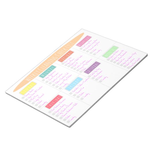 Wekelijkse reiniging Checklist Notitieblok (Schuin)
