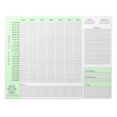 Wekelijkse schoonmaak planner | onkostenvolgster notitieblok (Voorkant)