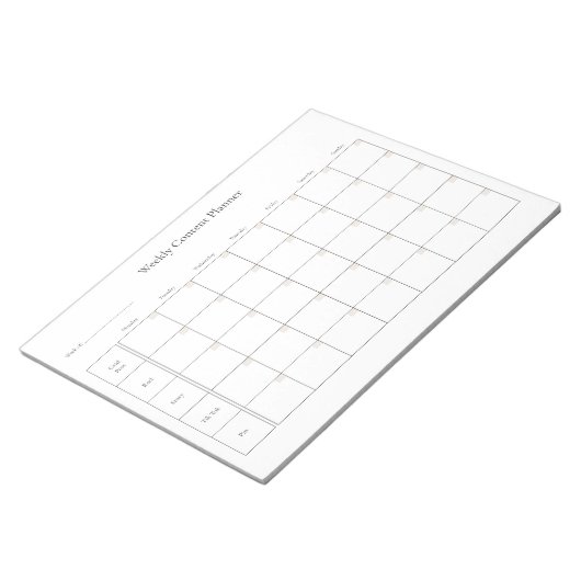  wekelijkse social media content planner notitieblok (Schuin)