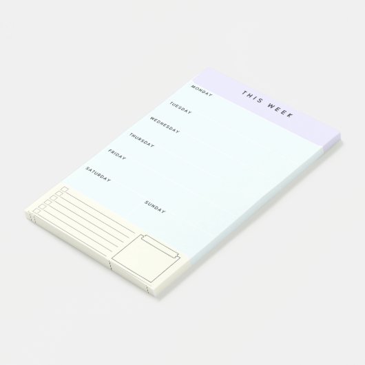 Wekelijkse Sticky Planner Post-it Notes (Schuin)