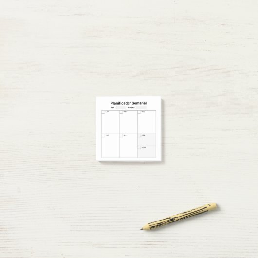 Wekelijkse studieplanner (in het Spaans) Post-it® Notes (Op bureau)