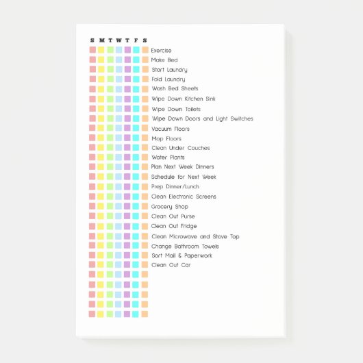 Wekelijkse takenlijst post-it® notes (Voorkant)