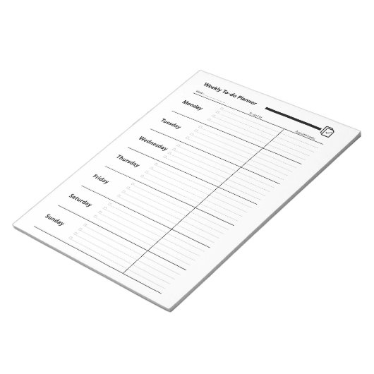 wekelijkse to-do planner notitieblok (Schuin)
