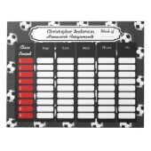 Wekelijkse toewijzing voetbal Notitieblok thuiswer (Voorkant)