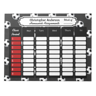 Wekelijkse toewijzing voetbal Notitieblok thuiswer