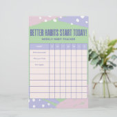 Wekelijkse Tracker Briefpapier (Staand voorkant)