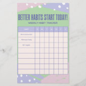 Wekelijkse Tracker Briefpapier (Voorkant)