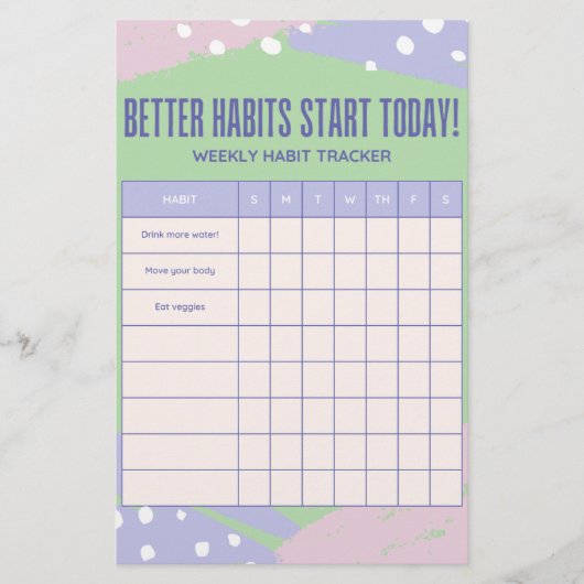 Wekelijkse Tracker Briefpapier (Voorkant)