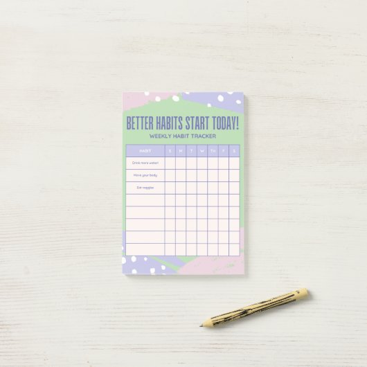 Wekelijkse Tracker Post-it® Notes (Op bureau)
