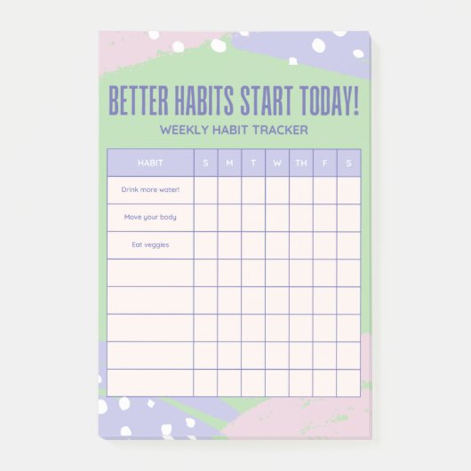 Wekelijkse Tracker Post-it® Notes (Voorkant)