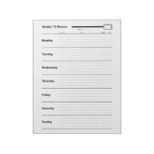 Wekelijkse tv-planner notitieblok (Linkerzijde)