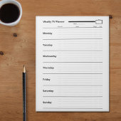 Wekelijkse tv-planner notitieblok