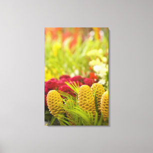 Wekelijkse vrijdag groente- en fruitmarkt. canvas afdruk