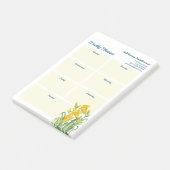 Wekelijkse Waterverf gele daggele ontwerp Post-it® Notes (Schuin)