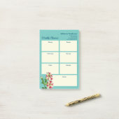 Wekelijkse Waterverf roze en witte holte Post-it® Notes (Op bureau)