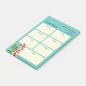 Wekelijkse Waterverf roze en witte holte Post-it® Notes (Schuin)