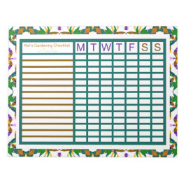 Wekelijkse weekrooster voor tuinbouw notitieblok