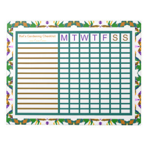 Wekelijkse weekrooster voor tuinbouw notitieblok