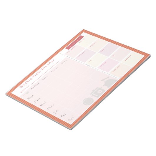 Wekelijkse zomerlijn met gemiddelde planner notitieblok (Schuin)