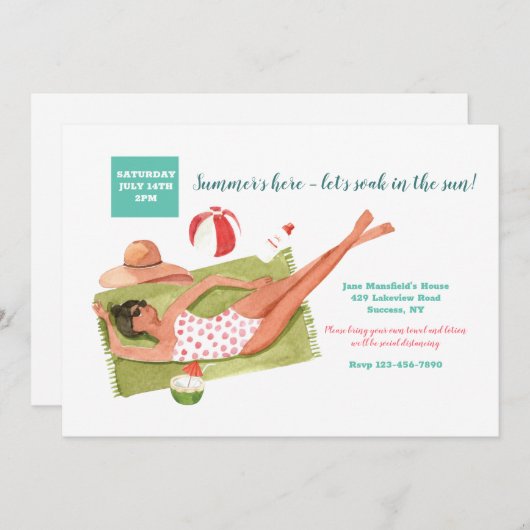 Weken in de zon kaart (Voorkant / Achterkant)