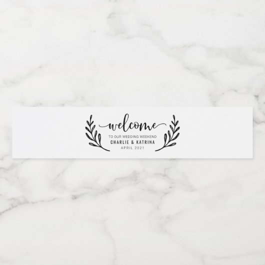 Wekend voor bruiloft Welkomstpleisters Waterfles Etiket (Enkel label)