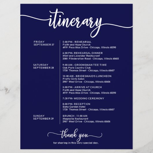 Wekend-weiddag welkomstreisdag blauw (Achterkant)