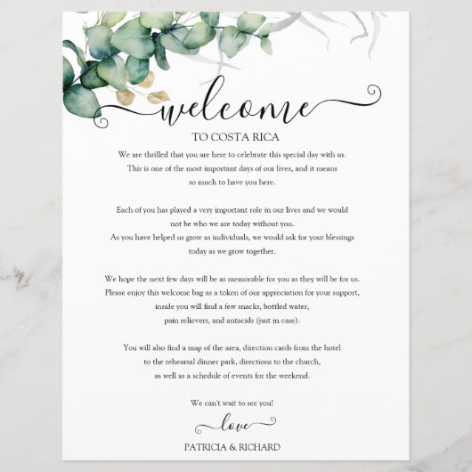 Wekendbruiloft reisroute voor gasten Greenery (Voorkant)