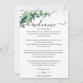 Wekendbruiloft reisroute voor gasten Greenery Kaart (Voorkant)